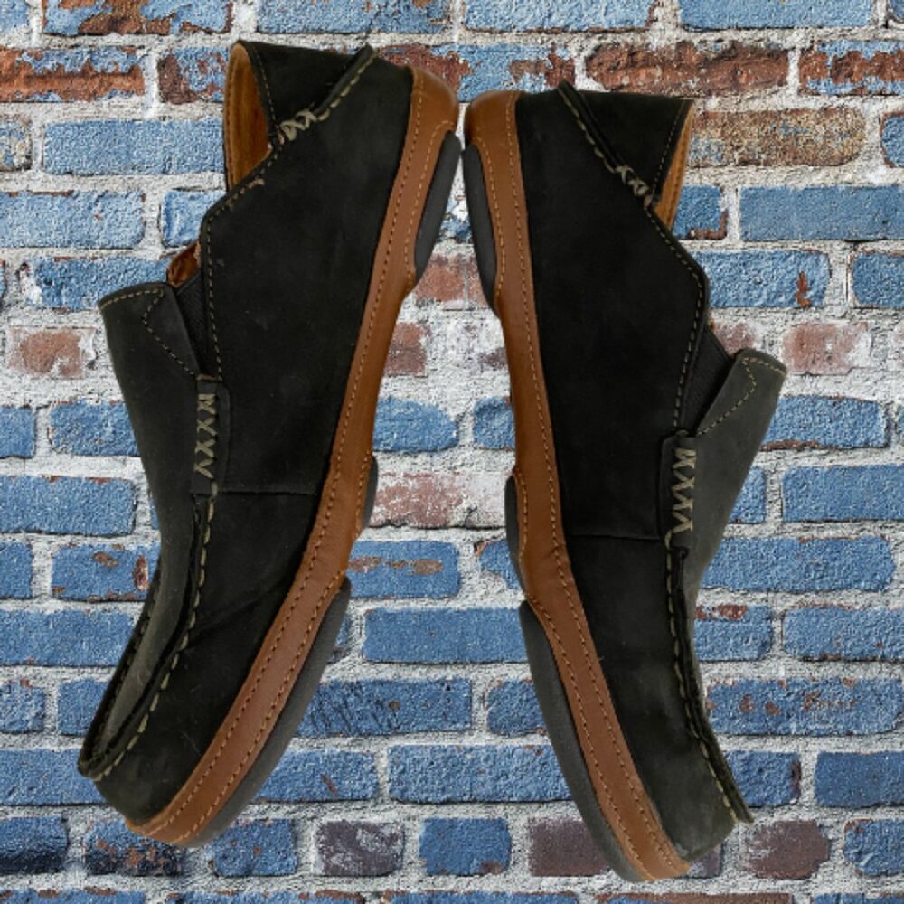 OLUKAI Moloa Men's Leather Slip On Shoes with Box
